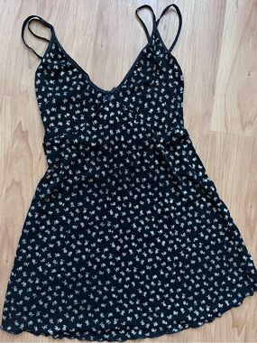 Vintage Black Floral Slip Dress